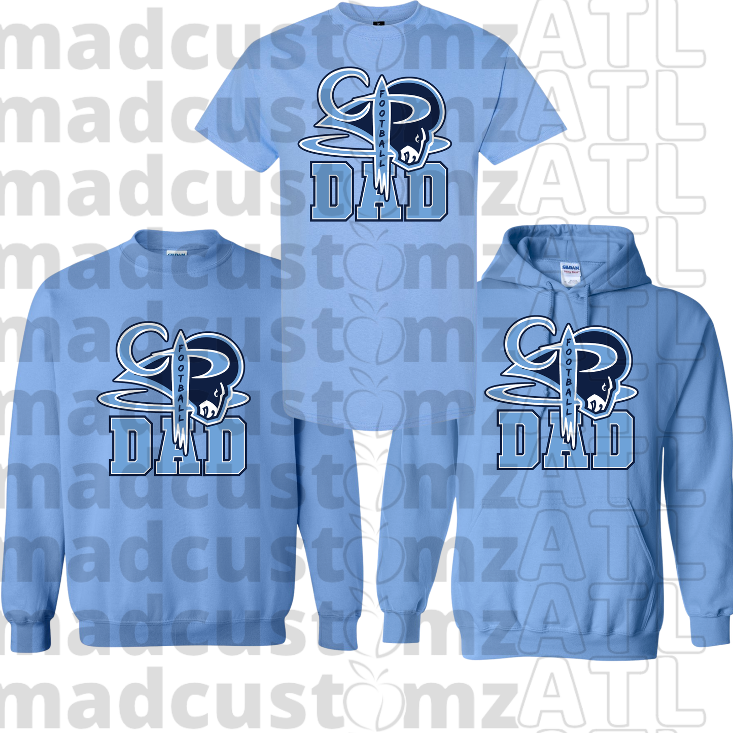 CP Football Dad Team Gear-Carolina Blue