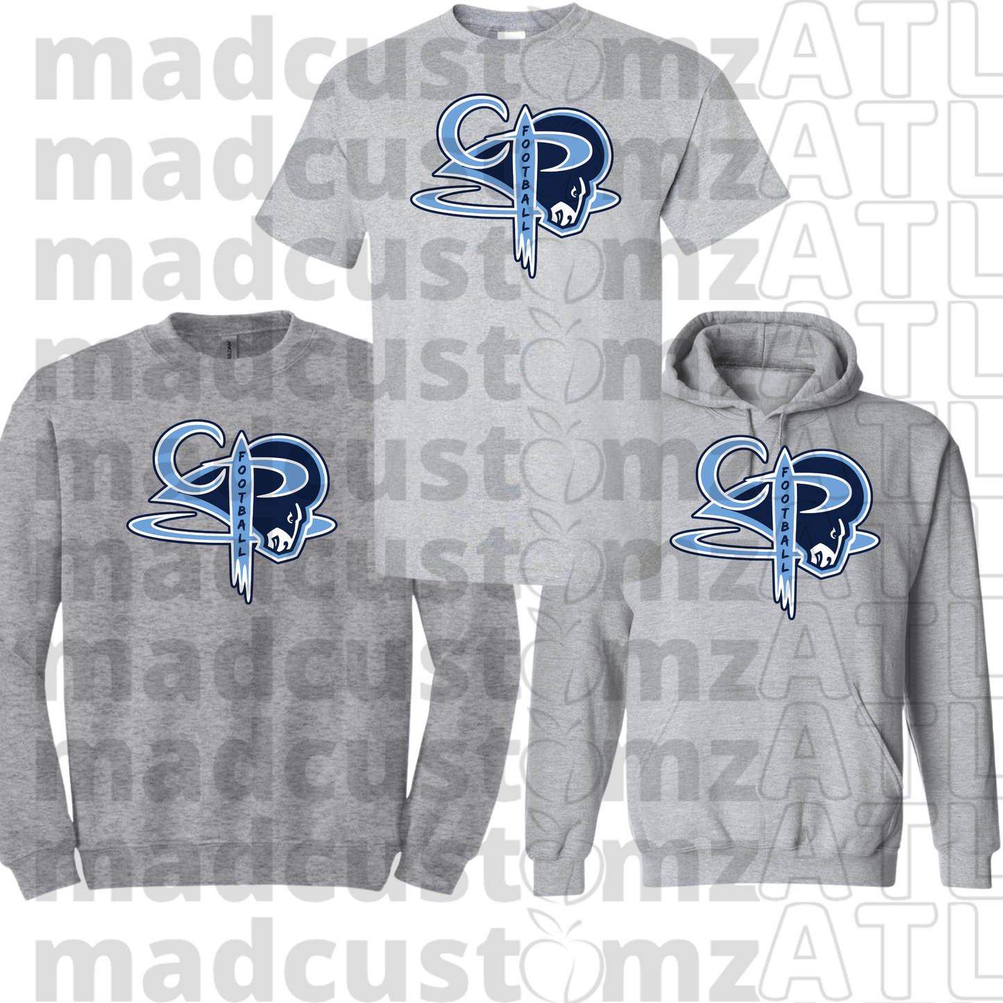 CP Rams Football Team Gear-Grey
