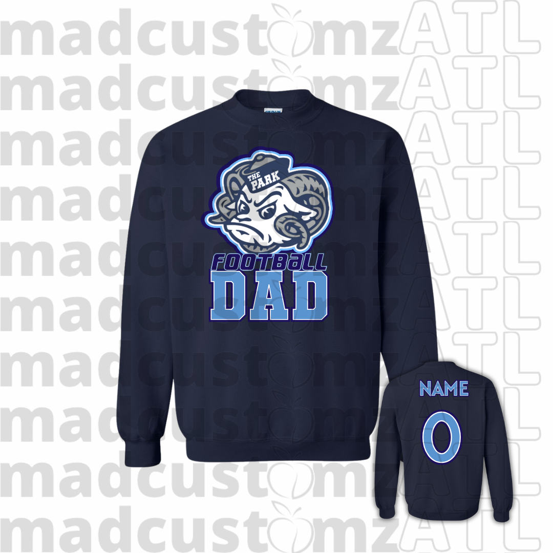 CP Rams Football Dad Team Gear-Navy