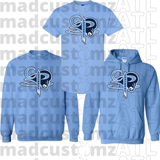 CP Rams Football Team Gear-Carolina Blue