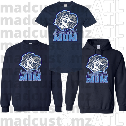 CP Rams Football Mom Team Gear-Navy