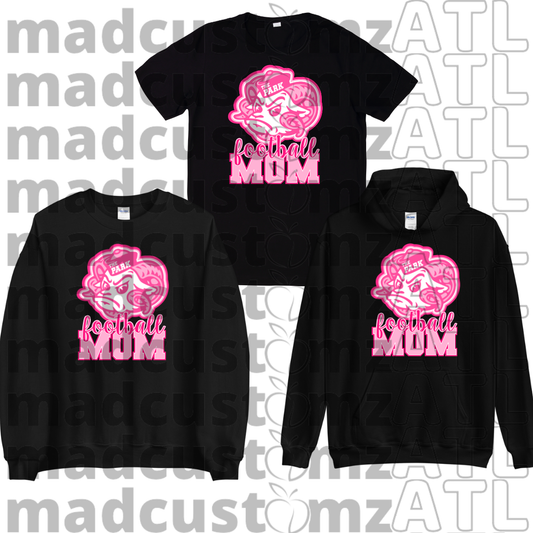 CP Lady Rams Mom Football Team Gear-Black