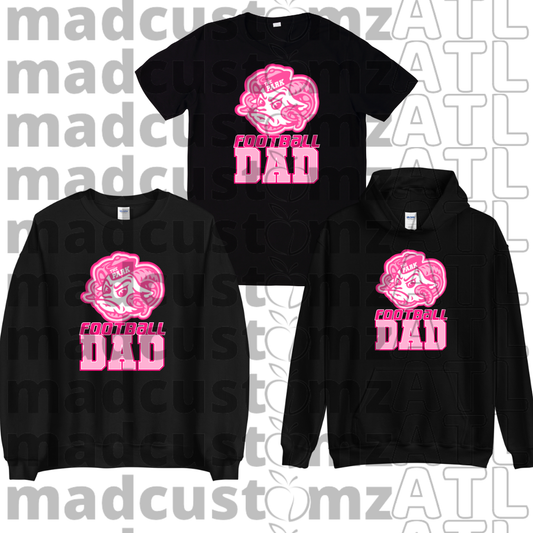 CP Lady Rams Dad Football Team Gear-Black