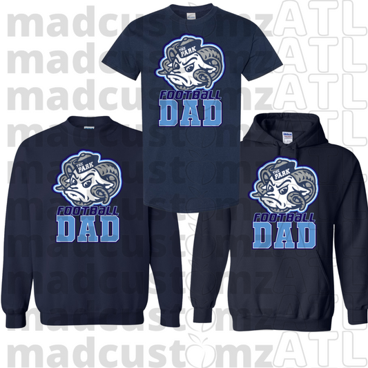 CP Rams Football Dad Team Gear-Navy